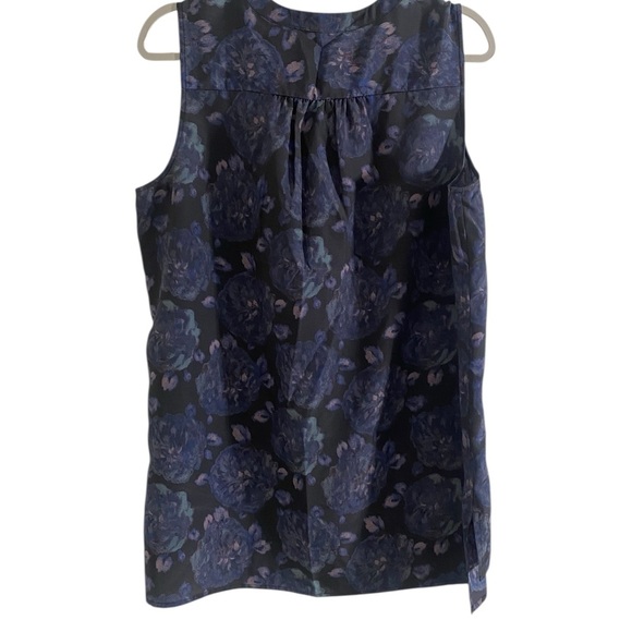 LOFT Blue Sleeveless Blouse with Floral Print - Picture 3 of 7
